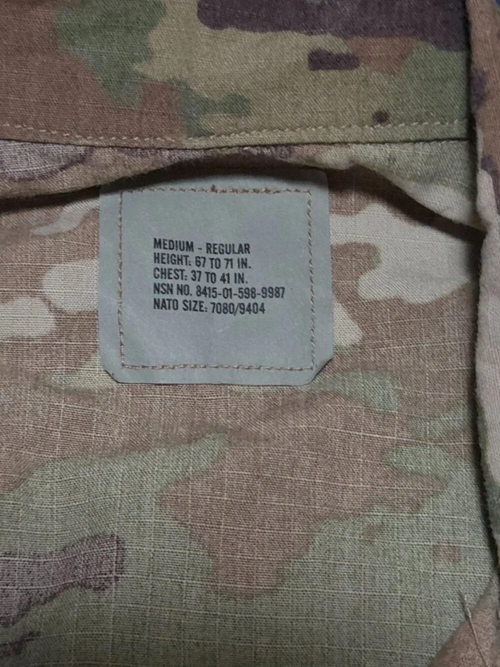 USGI Dept of the Army Combat Uniform Coat Unisex 8415-01-598-9987 Medium Regular